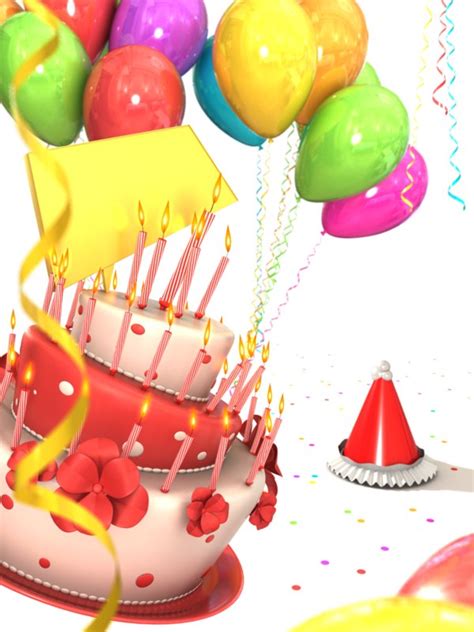 Birthday Cake Balloons Obj
