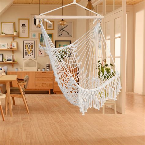 Hammock Chair Swing Hanging Rope Seat Net Chair Tree Outdoor Porch