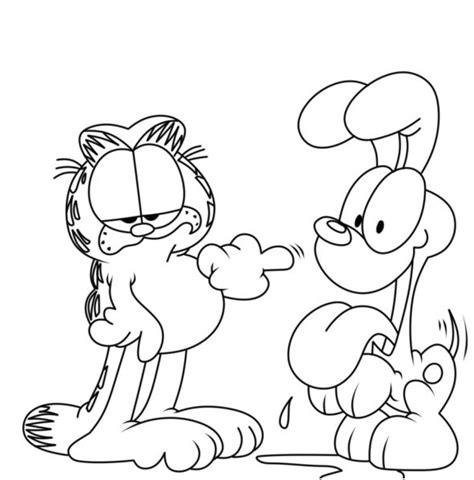 Kolorowanka Garfield I Przyjaciel Pobierz Wydrukuj Lub Pokoloruj Online Już Teraz