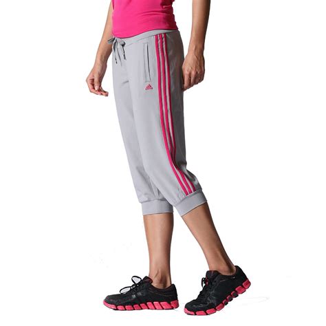 Adidas Performance Womens 3 Stripe 34 Knee Length Gym Pants Jogging