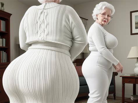 Ai Generated Images White Grandma Knitting Big Wide Hips Big Thighs