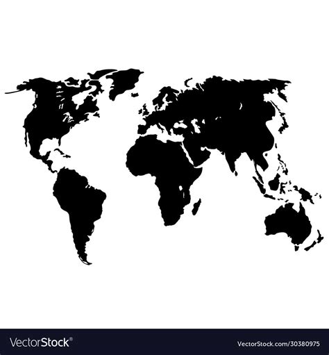 World Map Silhouette Royalty Free Vector Image