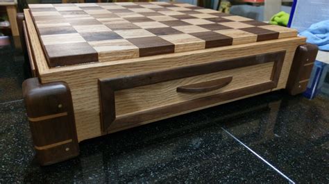 Custom Made Oak And Walnut Chess Board Chess Board Chess