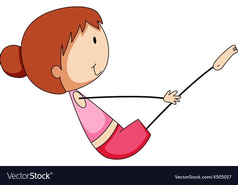 Girl Stretching Royalty Free Vector Image Vectorstock