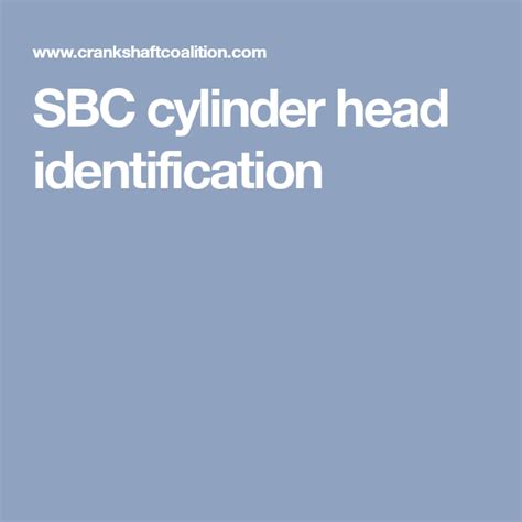 Sbc Cylinder Head Identification Cylinder Head Cylinder Chevy Motors