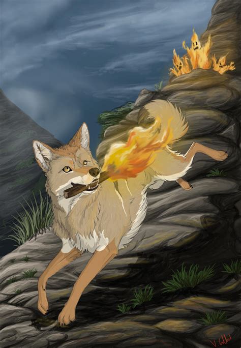 Coyote Brings Fire By Prinzeburnzo On Deviantart
