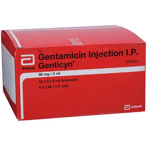Genticyn Gentamicin Injection 80 Mg At Rs 955vial In Surat Id
