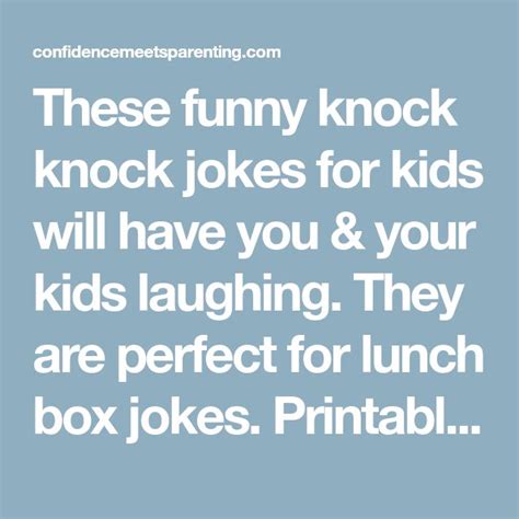 Knock Knock Jokes For Kids 20 Funny And Printable Jokes Jokes For