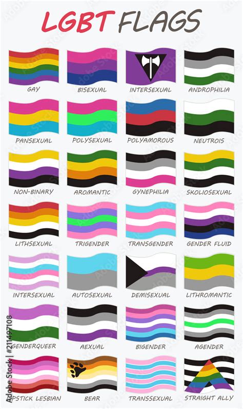 Set Of Lgbt Flags Stock Vector Adobe Stock