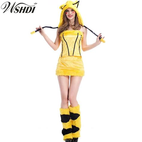 Adult Pikachu Costume Pokemon Pikachu Anime Cute For Girl Women Sexy Cosplay Dress On Aliexpress