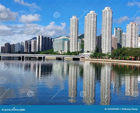 Lado Leste De Shing River Shatin Hong Kong Foto De Stock Imagem De