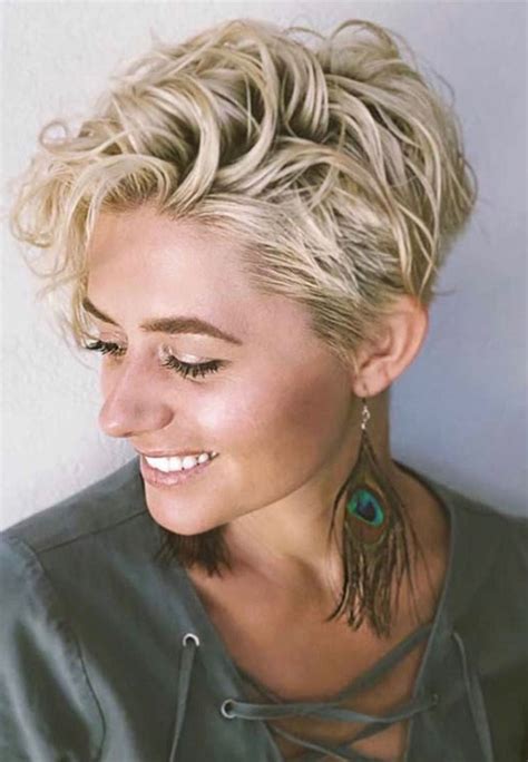 2024 latest messy curly blonde pixie bob haircuts