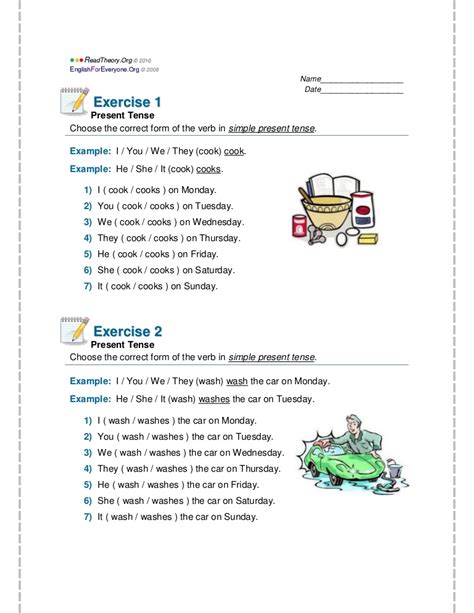 It simply describes the actions, truths(facts), future and situations. Present tense exercise 1 and 2 ordinary verb