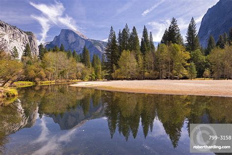 Half Dome Reflected In The Stock Photo