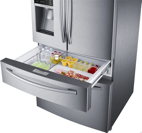 Finally, a smart fridge that feels smart. Samsung RF28HMEDBSR 28.15 cu. ft. French Door Refrigerator ...