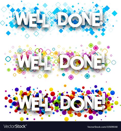 Well Done Colour Banners Royalty Free Vector Image