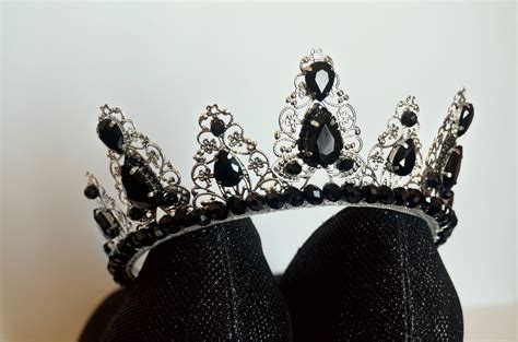 Black Crown Wedding Crown Black Queen Crown Black Tiara Etsy