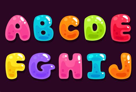 Jelly Colorful Alphabets Part 1 533238 Vector Art At Vecteezy