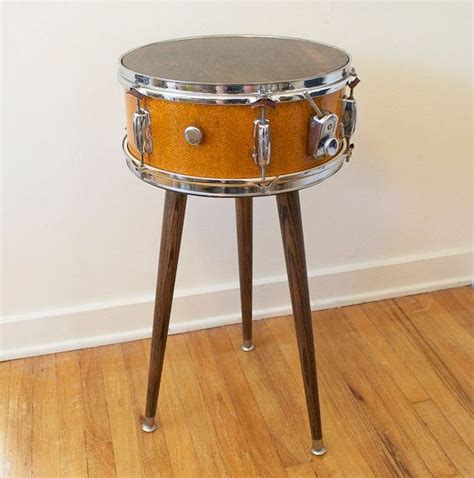 Mid Century Modern Inspired Vintage Snare Drum Table Etsy Drum