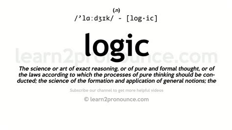 Pronunciation Of Logic Definition Of Logic Youtube