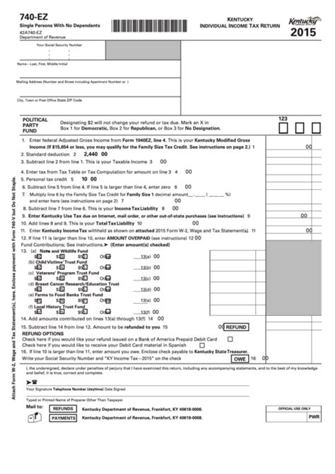 Fillable Online Kentucky Tax 740 Forms Printable Forms Free Online