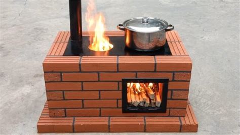 Build A Multi Purpose Wood Stove From Red Brick And Clay Videoclipbg