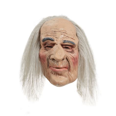 Mens Creepy Old Man Mask And Hair Rubber Masks Male Halloween Costume Fancy Dress For You