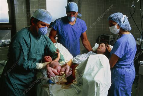 Baby Being Born In Hospital Stock Image M8100106 Science Photo
