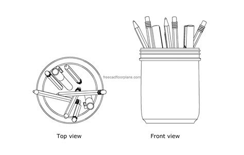 Pen Holder Free Cad Drawings