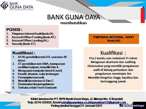 Gaji pnm itu umr daerah setempat ya guysss ada mess bagi yang merantau dan ada fasilitas sembako kaya beras di mess kalo yg ngemess. Gaji Satpam Bri Di Pasuruan - Gaji Pegawai Bank Bri 2020 Lengkap Terbaru / Sewaktu melakukan ...