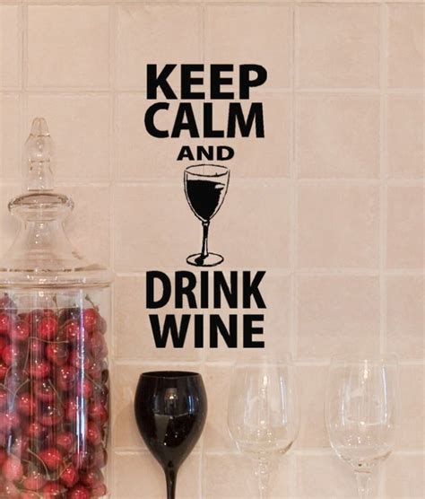 Bar Wall Decal Keep Calm And Drink Wine Wall Stickers For Kitchen