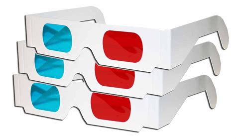 Buy 3d Glasses Red And Cyan Anaglyph 3 Pair White Multipack Online