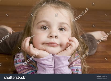 Little Girl Laying On Her Tummy Stock Photo 44446009 Shutterstock