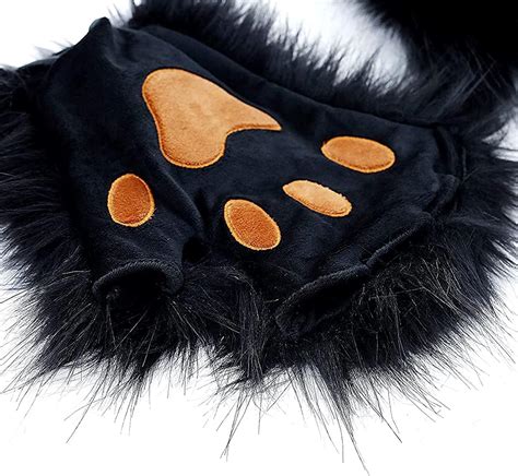 Haoan Wolf Fox Tail Clip Ears And Gloves Set Halloween Christmas Fancy Party Costume