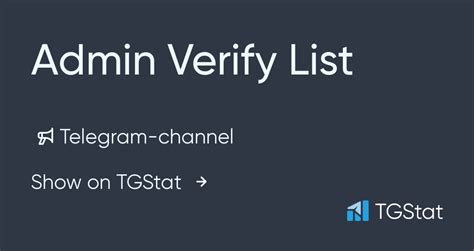 Telegram Channel Admin Verify List Verifieds TGStat