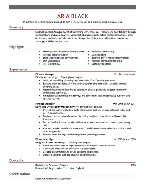 However, there are certain things that all individuals can do in order to ensure that their job search is productive. Best Finance Manager Resume Example From Professional ...