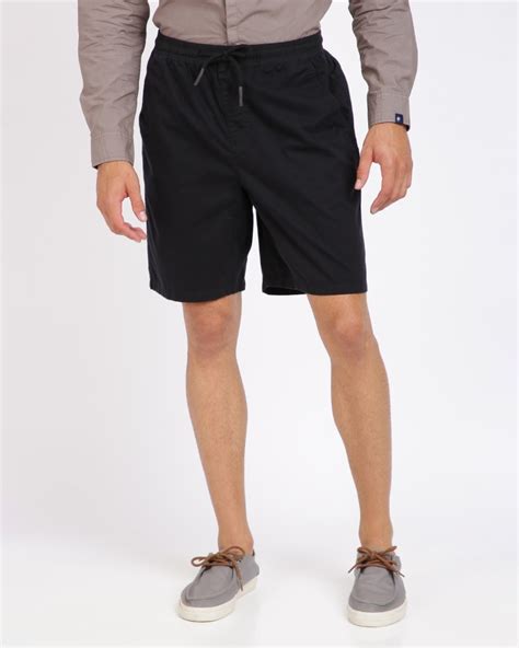 Buy Mens Black Cotton Shorts For Men Black Online At Bewakoof