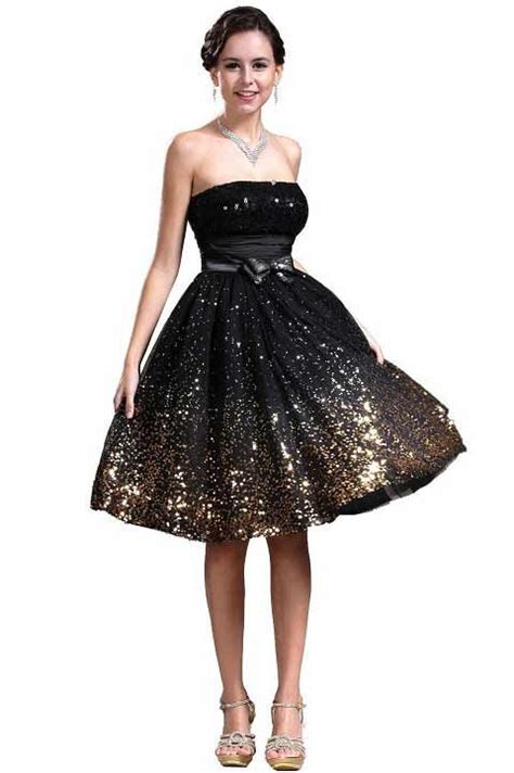 Unique Sparkly Black And Gold Short Prom Dresses 2014 Sparkly Dress