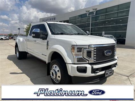 Certified White 2022 Ford Super Duty F 450 Drw Platinum 4wd Crew Cab 8