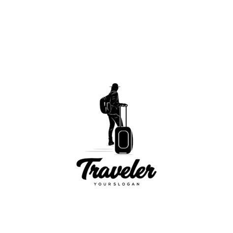 Logo Silhouette Traveler Premium Vector