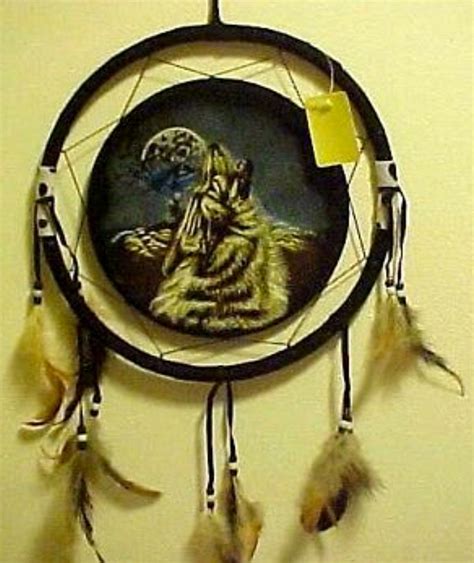 Howling Wolf Moon Dream Catcher Wall Hanging 12 Etsy