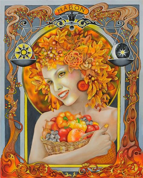 Autumn Equinox Mabon Art Art Nouveau Pagan Sabbat Wiccan Etsy