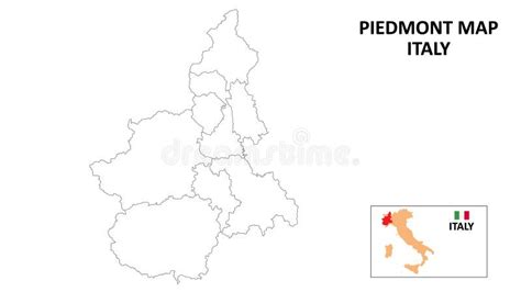 Piedmont Map State And District Map Of Piedmont Stock Vector
