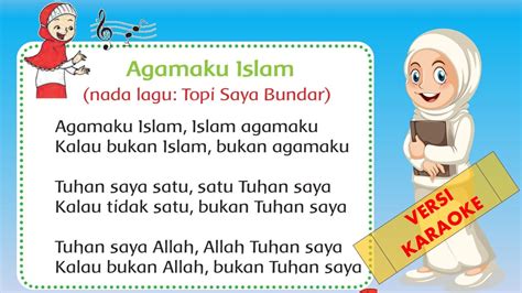 Lagu Agamaku Islam Versi Karaoke Pai Kelas 1 Youtube