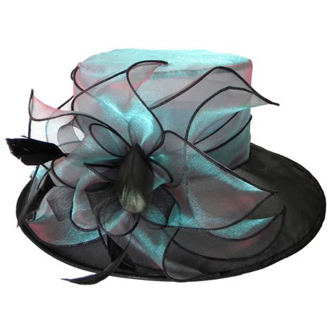 ladies beautiful organza with feather bowler cloche hats kentucky derby hats tea party hats