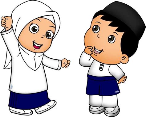 Gambar Kartun Anak Sekolah Sd Muslim Iae News Site