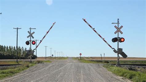 Railroad Crossing Footage Stock Clips