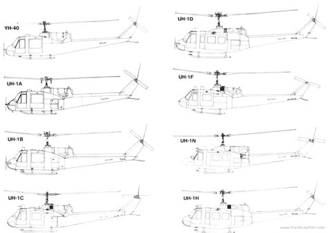 Bell Uh 1 Huey Helicopter Drawings Dimensions Figures Download