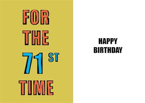 Happy 71st Birthday Funny 71st Birthday Card 71 Years Old Etsy