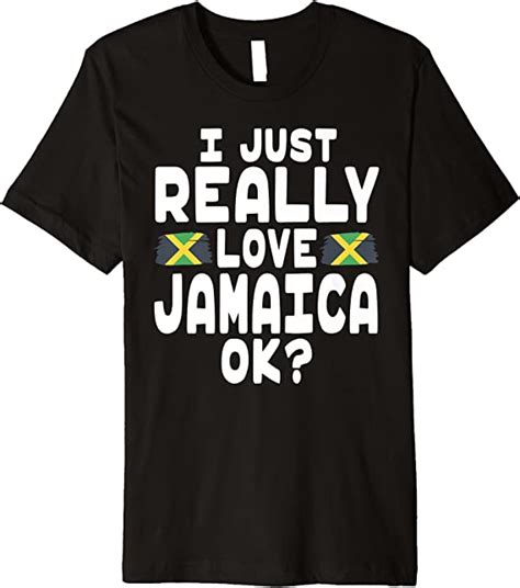 i love jamaica ok cool jamaican flag premium t shirt clothing